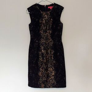 Betsey Johnson Black & Gold Sleeveless Dress